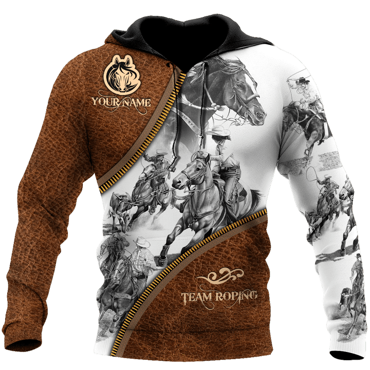 Personalized Name Bull Riding 3D All Over Printed Unisex Shirts Team Roping Zipper