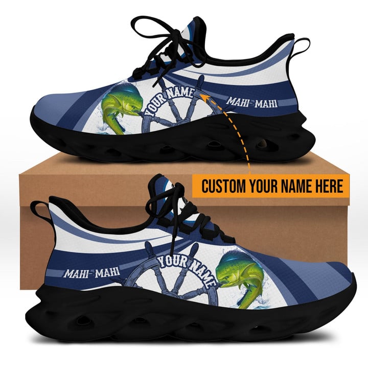 Mahi Mahi fishing boat team Catch and Release Custom name  Clunky Sneaker Shoes