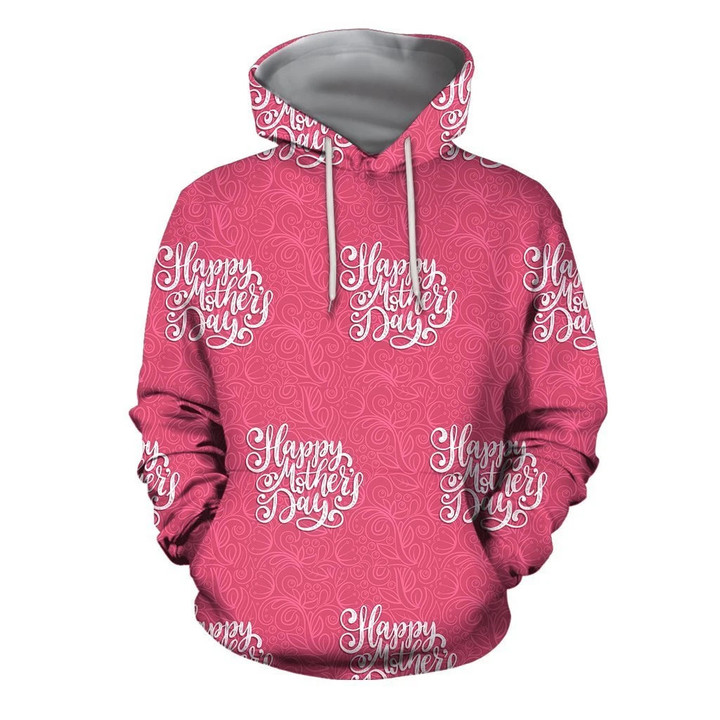 3D All Over Pink Happy Mother's Day Hoodie