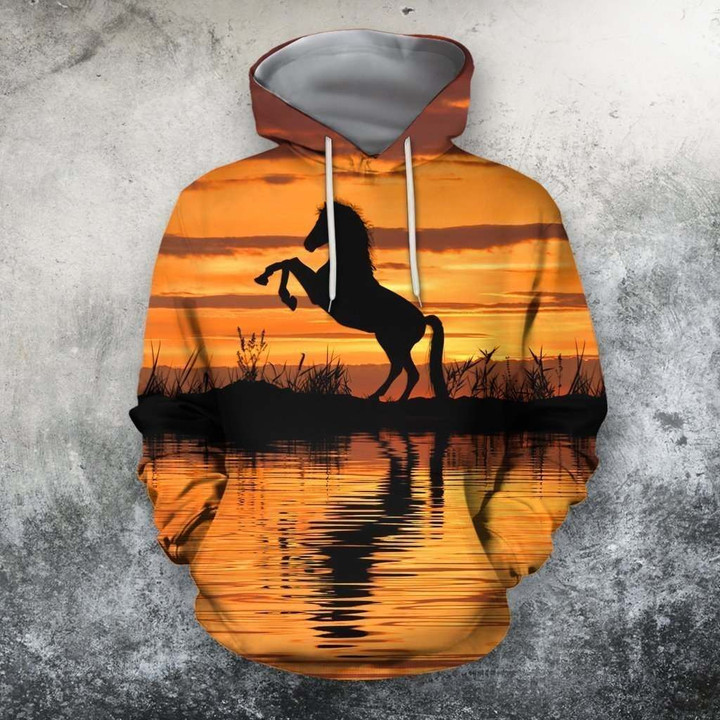 3D All Over Print Horse Sunset Shirts
