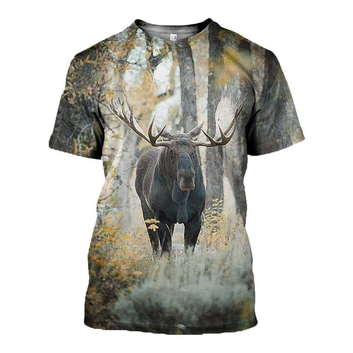 3D All Over Printed Moose Hunting Art Shirts