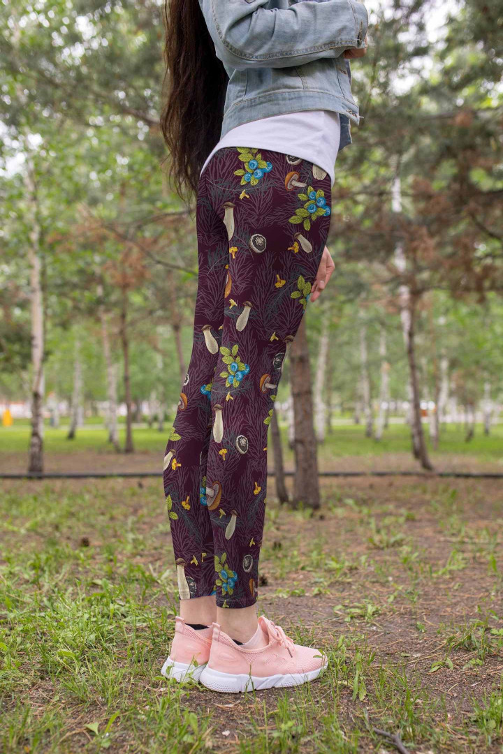 3D All Over Print Mushrooms and Blueberry Legging