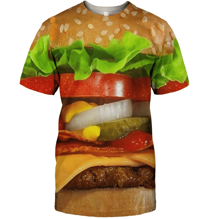 3D All Over Print Burger Funny Shirt