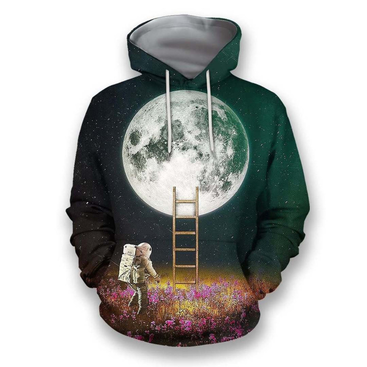 3D all over print girl growing flower on the moon