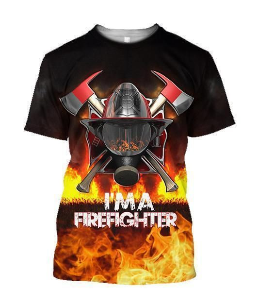 3D All Over Printed Firefighter T-shirt
