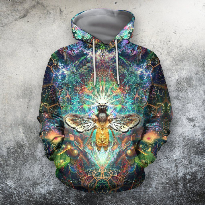 3D All Over Galaxy  Bumble Bee Hoodie