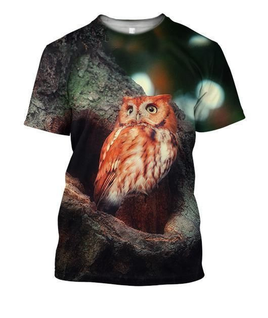 3D All Over Print Red Owl Shirts