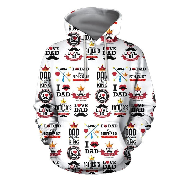 3D All Over I Love Dad Hoodie