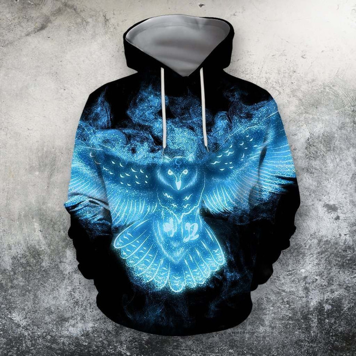 3D All Over Printing Owl Ice Hoodie