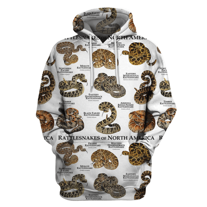 3D All Over Print Rattle Snakes Hoodie