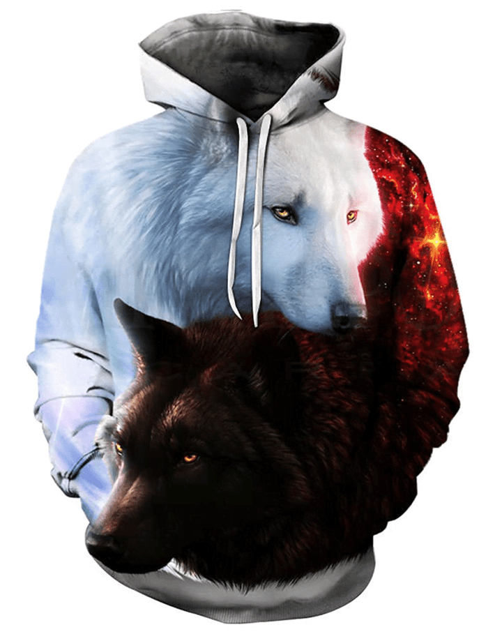 3D All Over Print wolf Hoodie