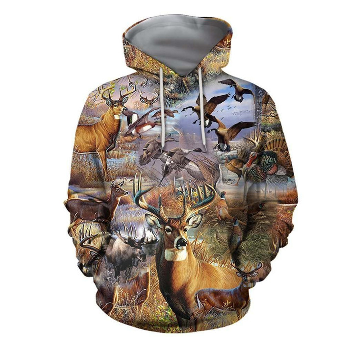 3D All Over Printed Camo Hunting Animals Art Shirts and Shorts