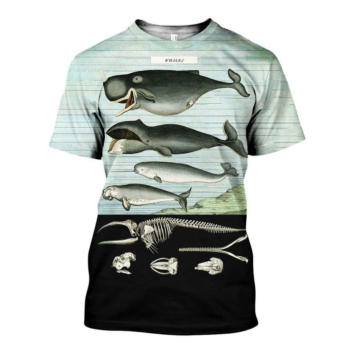 3D All Over Printed Vintage Whales Shirts And Shorts