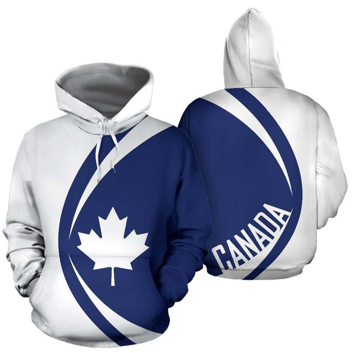 Canada Maple Leaf Hoodie - Circle Style - Blue 02 J9