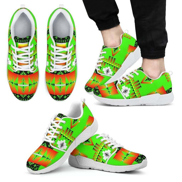 Seven Tribes Lime Green Sopo Men's Athletic Sneakers White Sole
