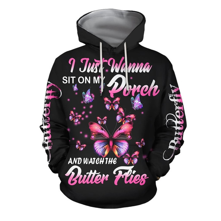 3D All Over Print Amazing Butterfly Art Hoodie