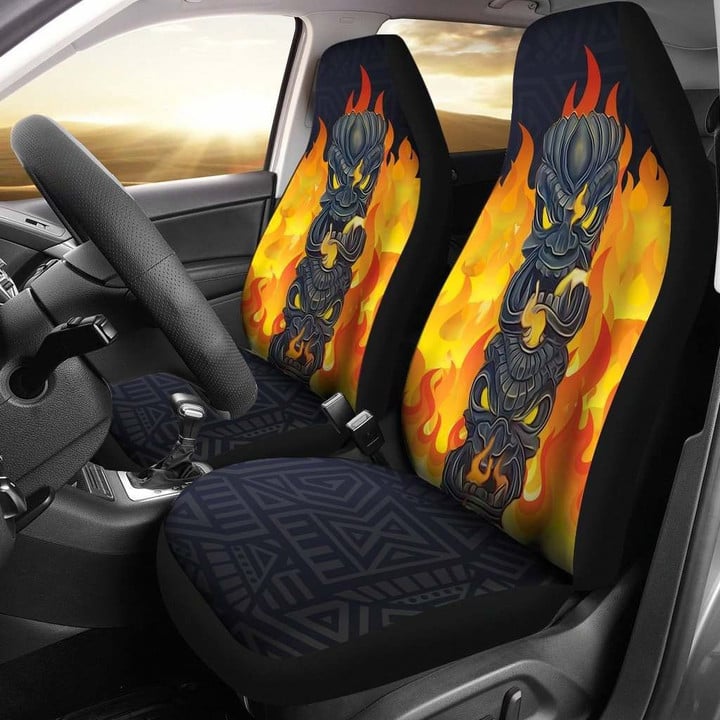 Tiki Fire Background Car Seat Covers - AH - TH3