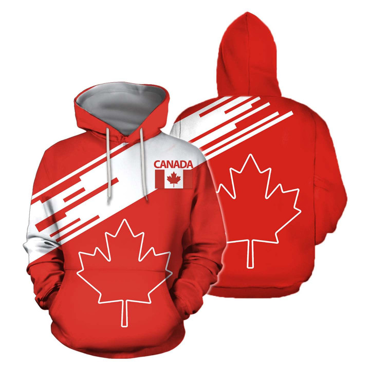 Canada Hoodie Maple Leaf Line Style TH5