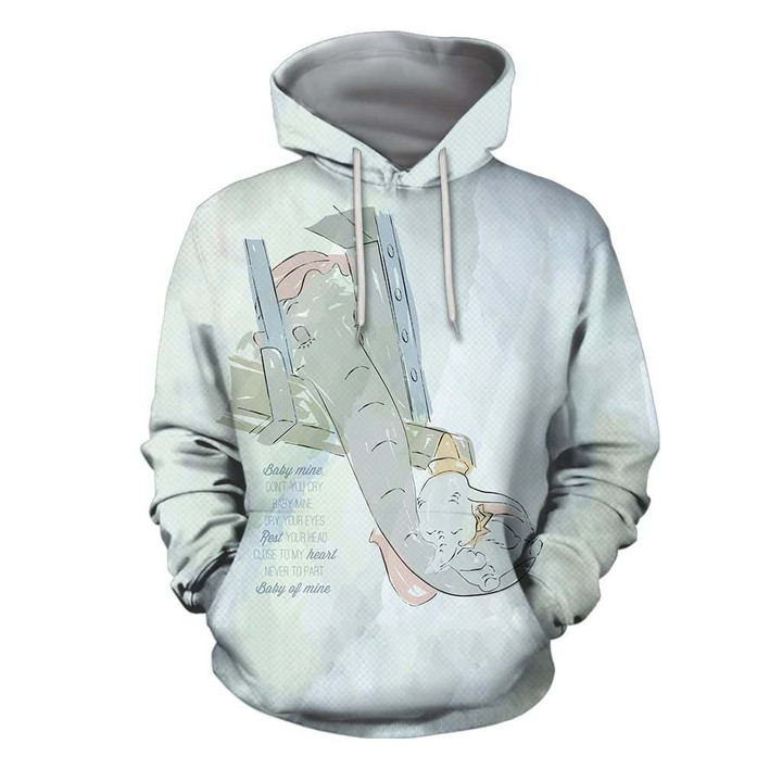 3D All Over Print Loved Mom Elephant Hoodie