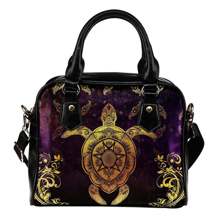 Turtle And Hibiscus Shoulder Handbag 08 - AH