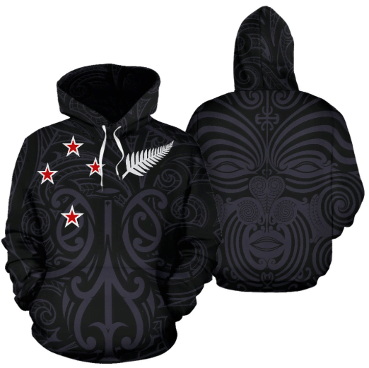 New Zealand - Maori Mask Pullover Hoodie A0