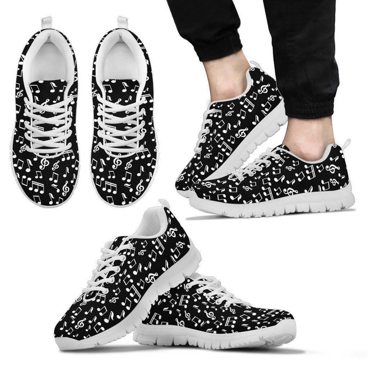 Black Music Design Shoes Mens White Sneakers
