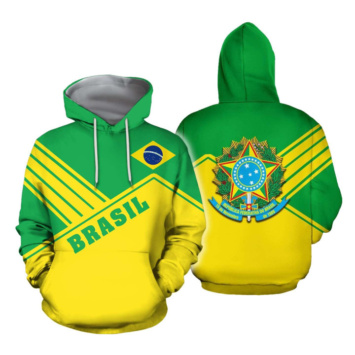 Brasil Coat Of Arms Hoodie - Mount Style