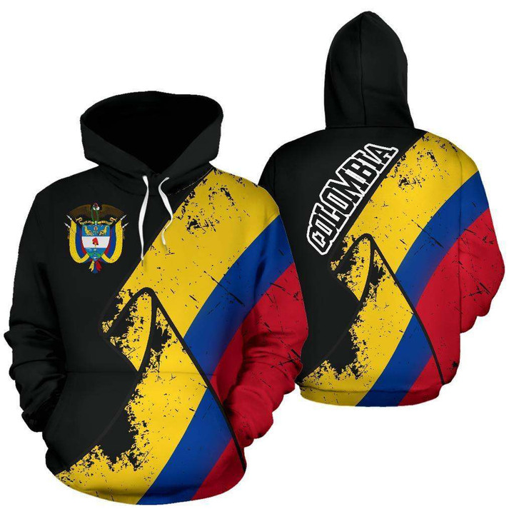 Colombia Special Grunge Flag Pullover Hoodie