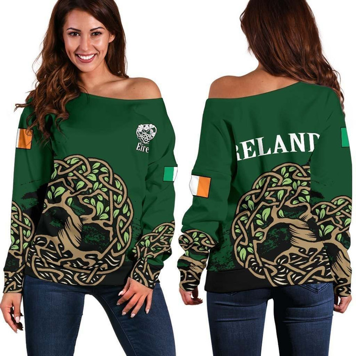 Celtic Tree Of Life Women's Off Shoulder Sweater Version 2 Z2