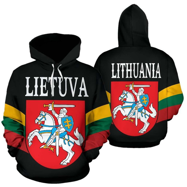 Lithuania Flag Wing Black Hoodie