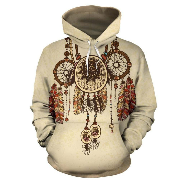 Native American Dreamcatcher Bison Feather All Over Hoodie NVD1308