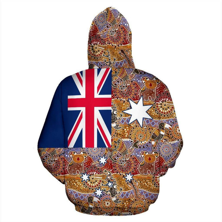 Australia Hoodie National Flag Aboriginal NNK 1406
