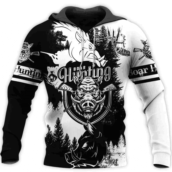 Hunting Black And White 3D All Over Printed Shits For Men And Women PL411 
