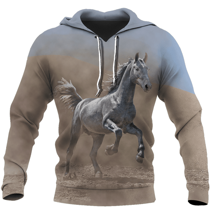 Beautiful White Horse Shirt - Winter Set for Men and Women JJ051211