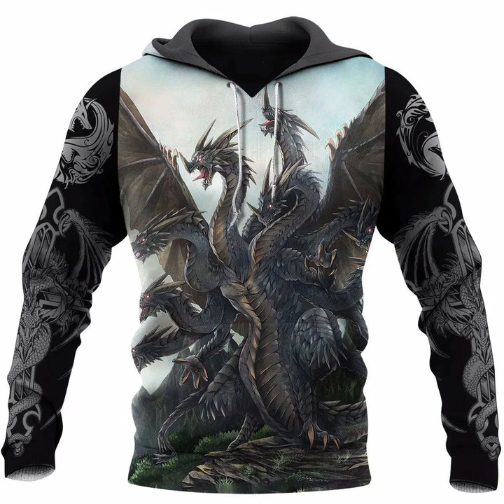 3D Tattoo and Dungeon Dragon Hoodie NM050968-Apparel-NM-Hoodie-S-Vibe Cosy™