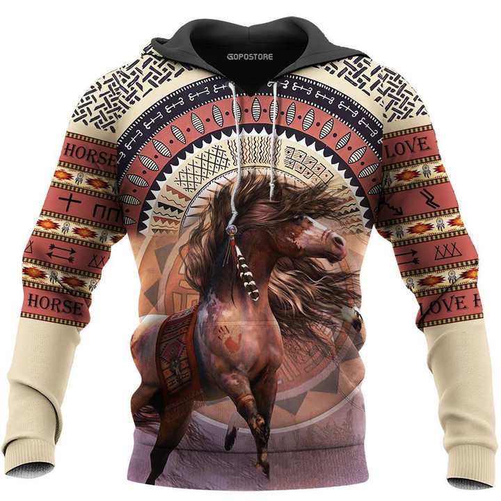Native American Horse 3D All Over Printed Shirts HR17
