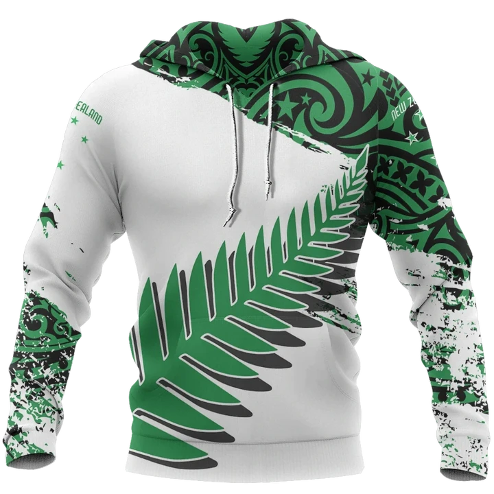 New Zealand Maori Fern Green Edition Pullover Hoodie HC1107 - Amaze Style™-Apparel