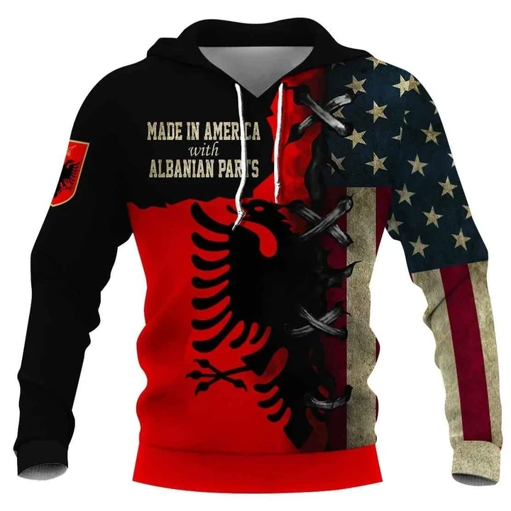 Flag of the USA and Albanian parts all over shirts for men and women HC16001 - Amaze Style™-Apparel