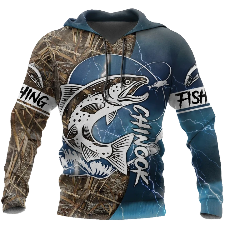 Chinook Fishing Salmon camo all over printed shirts for men and women blue color TR040101 - Amaze Style™-Apparel