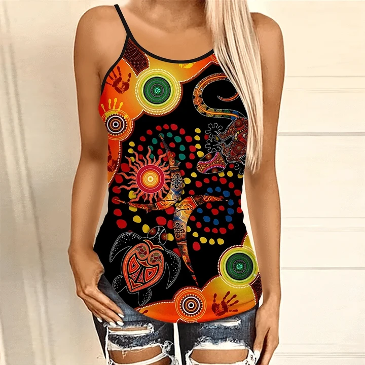 Aboriginal Naidoc Week 2021 Turtle Lizard Camisole Tanktop