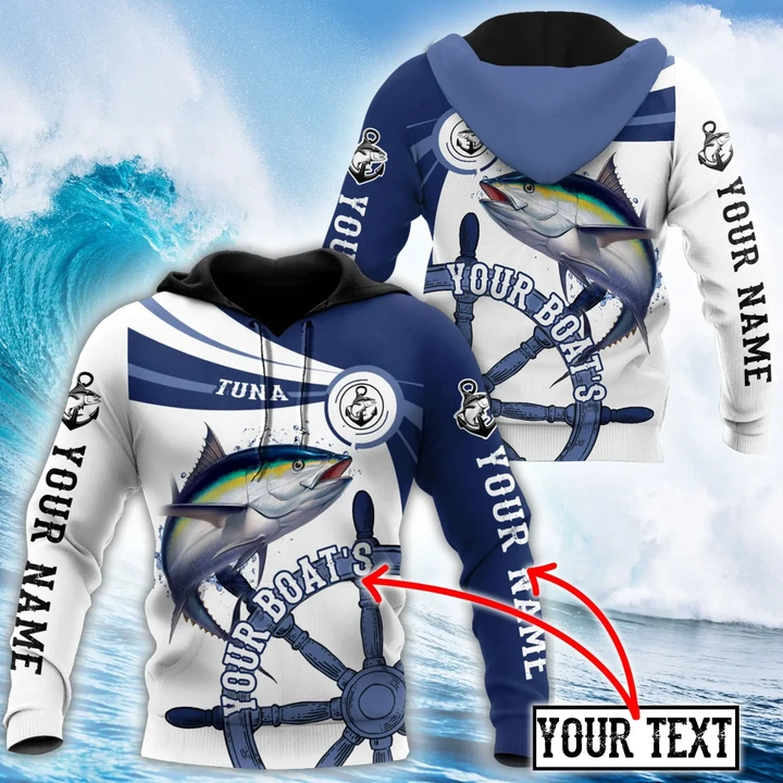 Custom name Tuna fishing boat team Catch and Release 3D Design print shirts