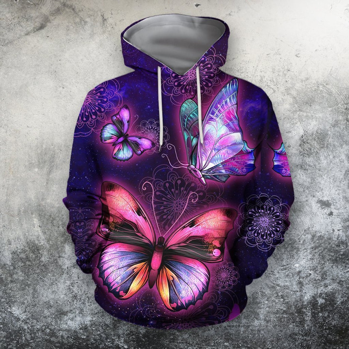 3D All Over Bumble Galaxy Butterfly Hoodie NM-Apparel-NM-Hoodie-S-Vibe Cosy™