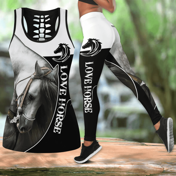 Love Horse Combo Tank + Legging JJ160401 - Amaze Style™-Apparel