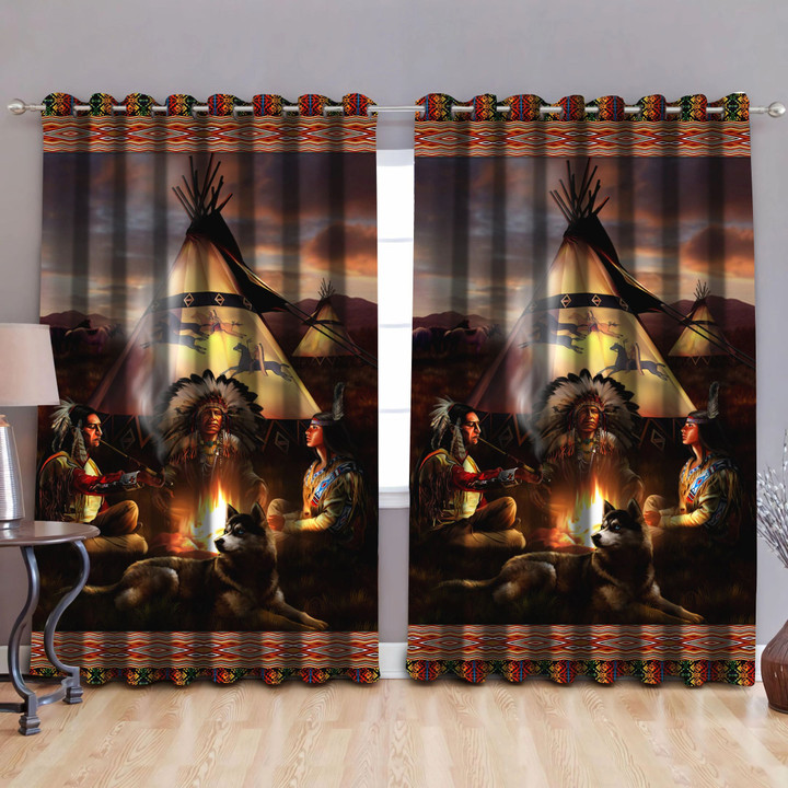 Native American Pow Wow Blackout Thermal Grommet Window Curtains Pi160507-Curtains-MP-52'' x 63''-Vibe Cosy™