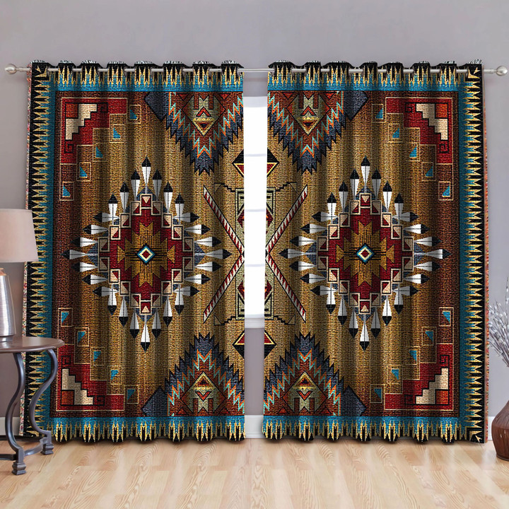 Native American Pattern Blackout Thermal Grommet Window Curtains Pi200501S1-Curtains-MP-52'' x 63''-Vibe Cosy™