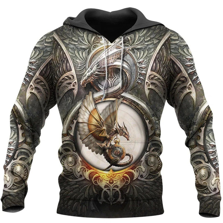 3D Tattoo and Dungeon Dragon Hoodie T Shirt For Men and Women NM050955-Apparel-NM-Hoodie-S-Vibe Cosy™