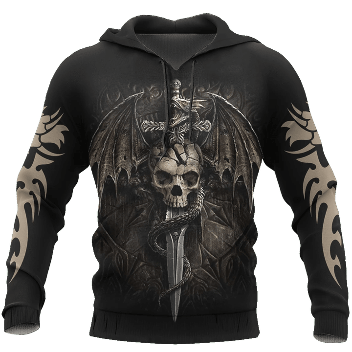 3D Tattoo and Dungeon Dragon Hoodie T Shirt For Men and Women NM050919-Apparel-NM-Hoodie-S-Vibe Cosy™