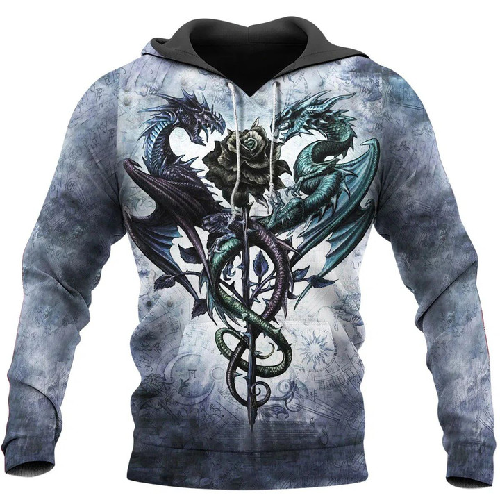 3D Tattoo and Dungeon Dragon Hoodie T Shirt For Men and Women HD111-Apparel-NM-Hoodie-S-Vibe Cosy™