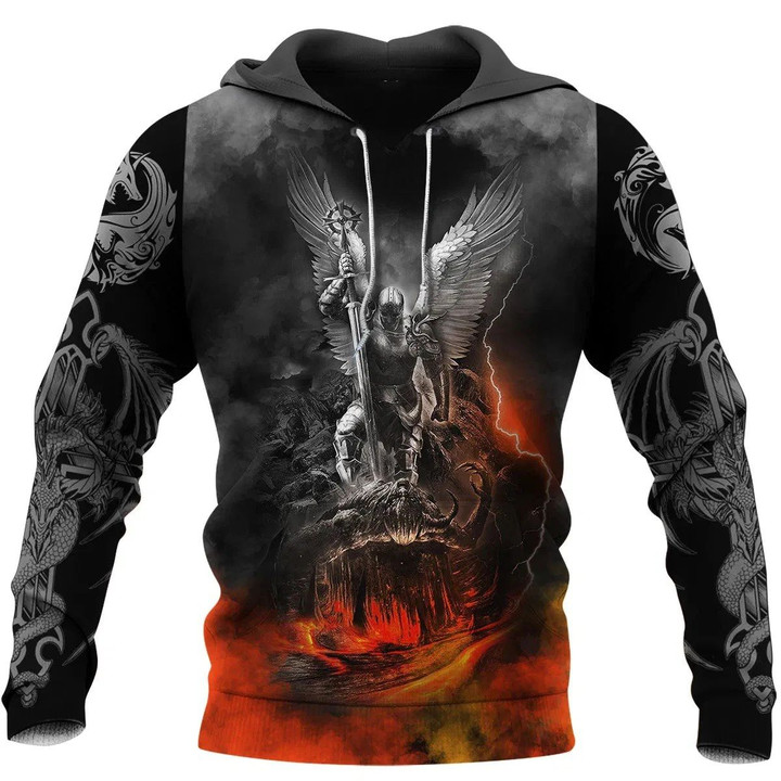 3D Tattoo and Dungeon Dragon Hoodie T Shirt For Men and Women NM050937-Apparel-NM-Hoodie-S-Vibe Cosy™