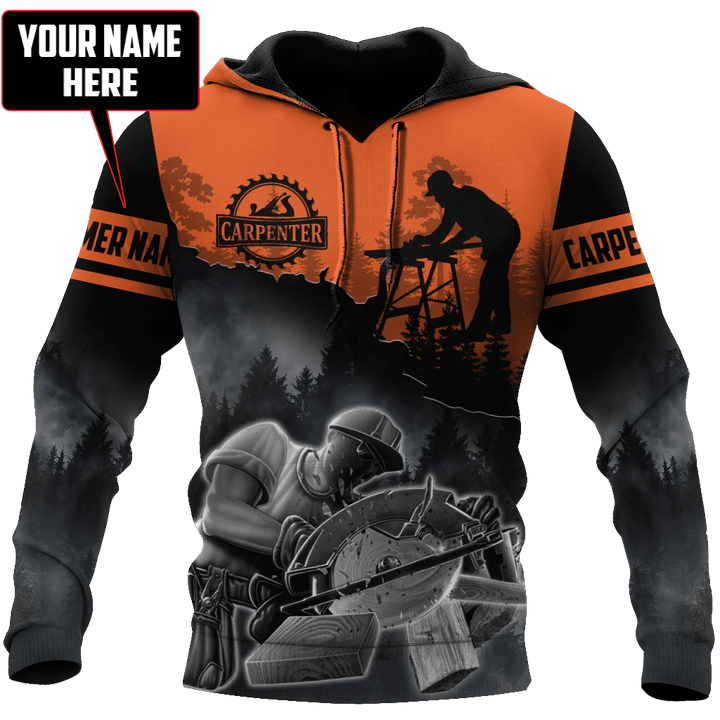Personalized Name Carpenter 3D All Over Printed Unisex Shirts Orange Ver 2
